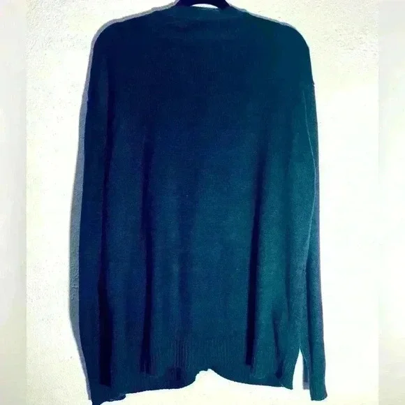 Oscar De La Renta Cardigan Sweater Mens Size XXL Blue Button Up Long Sleeve - Picture 2 of 6